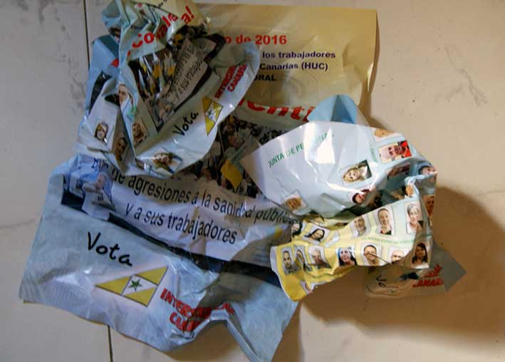 La dirección del HUC insiste en contaminar el voto democrático de los trabajadores
