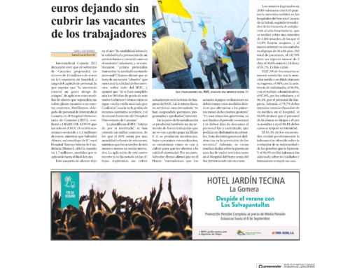 Intersindical canaria denuncia los recortes de la consejería de sanidad