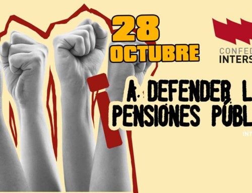 La Confederación Intersindical llama a sumarse a la movilización en defensa de las pensiones, convocada por la COESPE el 28 de octubre.