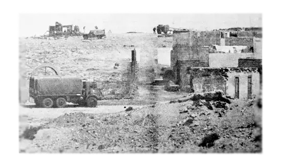 El ejército apisona con camiones el yacimiento arqueológico de Tufía 1 de Marzo de 1989