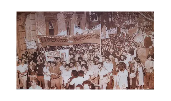 Movilización en Las Palmas para la libertad de los presos del MPAIAC 10 de agosto de 1977