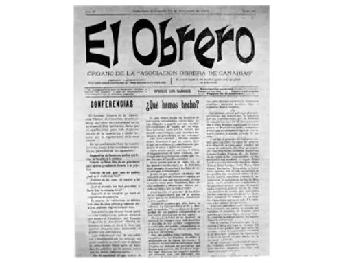 Se publica el número 1 de “El Obrero” 8 de septiembre de 1900